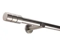 Deco-Raum Gardinenstange auf Maß 25mm Wandträger Style Rohr Endstück Zylinder edelstahl-optik nach Maß gefertigt, ohne Ringe 160 cm