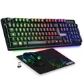 Empire Gaming - Armor RF800 Kit Wireless di Tastiera e Mouse da Gioco QWERTY(IT Layout) - Tastiera 2.4G RGB - Mouse Ergonomico 4800 DPI Con Tappetino - PC PS4 PS5 Xbox One/Mac Series