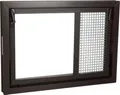 WOLFA Mehrzweck Kipp-Fenster PLUS Kunststoff braun 700x400 mm mit Einfachglas und Zwangsbelüftungsflügel