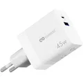 conecto USB C Ladegerät, 2 Port Mehrfach Adapter, Netzteil 45 Watt Schnellladegerät kompatibel mit Apple iPhone 15, Samsung, Tablet, Laptop UVM, GaN QC PD Charger, Weiß