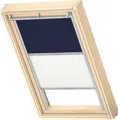 VELUX Original Dachfenster Duo Verdunkelungsrollo für S06, Dunkelblau, mit grauer Führungsschiene