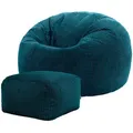 icon Sitzsack, Grün, Kunststoff, 240 L, 1-Sitzer, Rund, 85x50x85 cm, Hergestellt in Deutschland, Oeko-Tex® Standard 100, Wohnzimmer, Hocker, Sitzsäcke, XXL Sitzsäcke