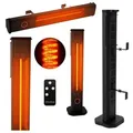 Infrarot Heizstrahler 2000W 8 Stufen 2-in-1 Wandmontage Standgerät, IP65, Fernbedienung, Timer, Infrarotheizung TOR, Heizstrahler Terrasse & Innen... - Schwarz