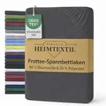 EXKLUSIV HEIMTEXTIL Frottee Spannbettlaken 140-160 x 200 cm 80% Baumwolle, 20% Polyester Öko - Tex Zertifiziert, Markenqualität, Matratzenhöhe bis 25 cm, Grau