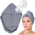 FABCARE Haar Turban Mikrofaser 2er Set schnelltrocknend mit Knopf