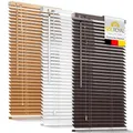 Sol Royal Holzjalousie SolDecor JH3 Jalousie aus Holz in Dunkelbraun - 40x130 cm Tür- und Fensterjalousie Holz umweltschonend produziert - Jalousien Blickschutz Fenster 3,5 cm breite Lamellen