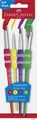 FABER-CASTELL 481600 - Pinsel Set mit Softgriffstück, 4-teilig, Malpinsel für Ki