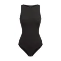 creamy fabrics Damen Figurformender Shapewear Crew Neck Bodysuit mit String – Tank Body mit breiten Trägern für starke Bauch- & Taillenkompression – Nahtloser Bodie für unsichtbaren Sitz