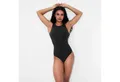 cfab (creamy fabrics) Miederbody Crew Neck Bodysuit String-Schwarz-3XL (1-tlg) Figurformend