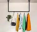 RSR Hangers Kleiderstange Garderobe Industrial Design U-Form für Decke | Flur | Ankleidezimmer | Schlafzimmer | schwarz | rund | begehbarer Kleiderschrank | Breite: 60 cm x Höhe: 60 cm