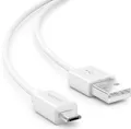 deleyCON 2m Micro USB Ladekabel Datenkabel Kompatibel für Android Handys Smartphones Tablets MP3 Player Kameras uvm. - Weiß