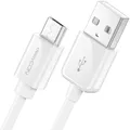 deleyCON 2m Micro USB Ladekabel Datenkabel Kompatibel für Android Handys Smartphones Tablets MP3 Player Kameras uvm. - Weiß