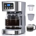 Taylor Swoden Filterkaffeemaschine 950 W, 1.5L/12 Tassen, Anti-Tropf, 24H Timer, 40 Mins Warmhaltefunktion, BPA-frei 1.5 l Kaffeekanne Wiederverwendba