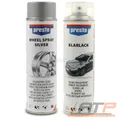 500ml FELGENSILBER FELGENLACK SILBER PRESTO + 500ml KLARLACK SPRAY SPRÜHLACK