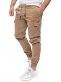 PITTMAN Darius - Cargohose Mit Gummizug - Arbeitshose Herren - Cargo Chino Jeans Hose Männer, Beige (Sepia Tint 171314), W28/L34