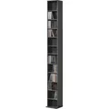 CD Regal Tynset 175x20x20 cm mit 12 Fächern Dunkelgrau