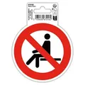 EXACOMPTA Warnschild Hinweisschild Sitzen verboten PVC selbstklebend 10 cm Rot 67016E, Sockel rot