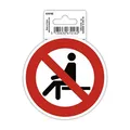 Exacompta 67016E Hinsetzen verboten Klebeschild Ø10cm Rot-Weiß aus UV-beständigem PVC Hinweisschild Schilder Warnhinweis Sticker Aufkleber Türschild