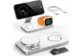 GreenHec Ladestation Apple Watch iPhone 3in1 MagSafe Ladegerät Wireless Charger Wireless Charger (3000 mA, Spar-Set, 3in1 PowerBase + USB-C Kabel + 20w Dual Charger, 17 16 15 14 13 12 Pro Max Air Charging Station Induktionsladegerät)