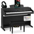 Classic Cantabile DP-50 SM E Piano - Digital Piano 88 Tasten mit Hammermechanik, 14 Voices, Kopfhöreranschlüsse, USB, 3 Pedale, Notenhalter - Klavier ist perfekt geeignet für Anfänger - schwarz matt