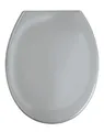 WENKO Toilettendeckel mit Absenkautomatik, oval, belastbar bis 150 kg, abnehmbarer WC Sitz, Klodeckel aus antibakteriellem, stabilem Duroplast, einfache Montage, Mod. Ottana, hellgrau