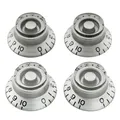 Musiclily Pro 4Pcs Silver Metric 18 Spline Guitar Knobs For Epiphone Les Paul SG