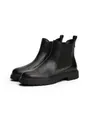 Tommy Hilfiger TH LEATHER CLEATED CHELSEA Chelseaboots, Blockabsatz, Stiefelette, Schlupfboots, beidseitiger Stretcheinsatz