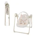 Kinderkraft SWINGEE Elektrische Babywippe, mit Schwingfunktion, eingebauter Timer, verstellbare Rückenlehne, 8 integrierte Beruhigungsmelodien, leicht und klappbar, Beige