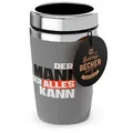 Coffee-To-Go-Becher, Mehrfarbig, Metall, 0.250 L, 8.2x8.2x14 cm, Kaffee & Tee, Tassen, Thermobecher