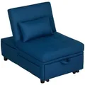 Homcom 3-In-1, Blau, Textil, 104x81x65.5 cm, Wohnzimmer, Sessel, Schlafsessel