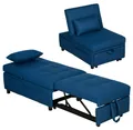 HOMCOM 3-in-1 Schlafsessel mit Bettfunktion, ausziehbares Schlafsofa, Blau