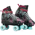 RAVEN Rollschuhe Roller Skates für Kinder Erwachsene Mädchen Damen verstellbar (Amelia Black, 35-38)