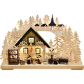 Ratags | LED Lichterbogen beleuchtet | Schwibbogen Weihnachtsbogen 43x30 cm | Erzgebirgische Volkskunst | Schauwerkstatt