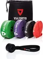 VIA FORTIS Premium Resistance Bands + Übungsanleitung und Tasche - Widerstandsbänder/Klimmzugband und Klimmzughilfe/Trainings-Bänder für Fitness & Krafttraining