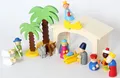 Krippe mit Figuren aus Holz**16-teilig**NEU