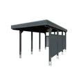 SKANHOLZ Einzelcarport "Friesland Set 11", 314 x 555 cm (BxT), mit Rück- und Seitenwand, anthrazit - schwarz