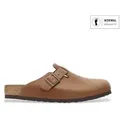 Birkenstock für Herren. 1028179 Leder-Clogs Boston (Normale Passform) braun (46), Wohnung, Keine, Lässig