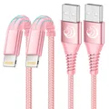 Aioneus iPhone Ladekabel, Lightning Kabel [2Pack 2M] Fast USB Ladekabel, rosa