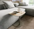 DELIFE Beistelltisch Edge Boot 50x50 cm Keramik Minas Melange Eleny Metall Effektfinish Titan