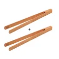Gravidus 2er Set Kirschholz Grillzange 30 cm - Robuste Küchenzange für Grill & Küche