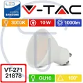 V-TAC PRO VT-271 LED-Scheinwerfer Samsung Chip GU10 10W 100° Satin warmes Licht
