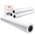 VEVOR Großformatpapier Plotterpapier 45,7 m x 915 mm 4 Rollen CAD-Bond-Rollen mit 50,8 mm Kern, Zeichenrollen für CAD-Zeichnungen, technische Pläne, GIS-Karten und Architekturentwürfe Weiß