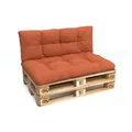 POKAR Palettenkissen mit schöner Steppung Auflage Palettensofa, Größe:Set Sitzkissen 120x80 + Rückenkissen 120x40, Farbe:Orange - Orange