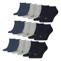 PUMA 9 Paar Unisex Herren Damen Sportsocken Kurzsocken Sneaker Socken, Farbe:Mehrfarbig, Größe:39-42, Artikel:-532 navy/grey/nightshadow blue