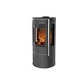 Fireplace Amarant Kaminofen 6 kW Stahl Schwarz Topplatte Glas Freistellbar K6240