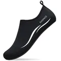 Sixspace Herren Damen Badeschuhe Wasserschuhe Aquaschuhe Strandschuhe Schnell Trocknend Slip on Breathable Schwimmschuhe Surfschuhe für Beach Pool Surfen Yoga 485 Schwarz 42 EU