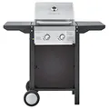 HEINRICHS Gasgrill, Grillwagen, 2Flächen Brenner aus Edelstahl, Balkon-Grill auf 2 Rädern, Outdoor-Grill, BBQ-Grill, Seitenablage klappbar, stufenlose Temperatursteuerung, Temperaturanzeige Heinrich´s