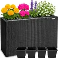 Polyrattan Blumentopf Schwarz 95x27x60cm