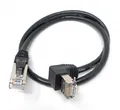 LAN Kabel 0,5 m RJ45 Stecker Ethernetkabel Netzwerkkabel Winkel in Schwarz