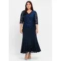 Sheego Etuikleid Abendkleid blau 54